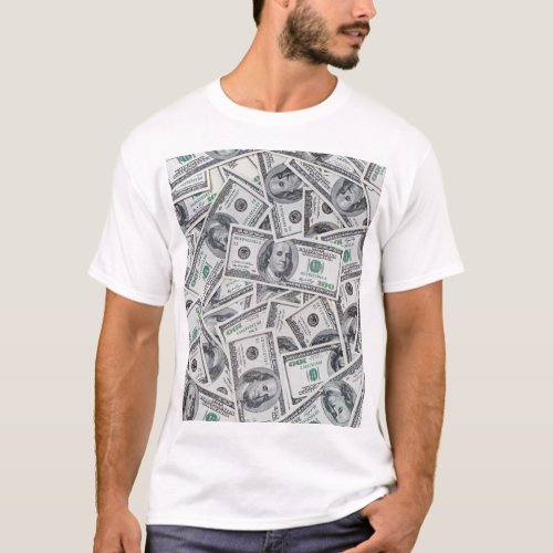 Background 100 Dollar Bills T_Shirt