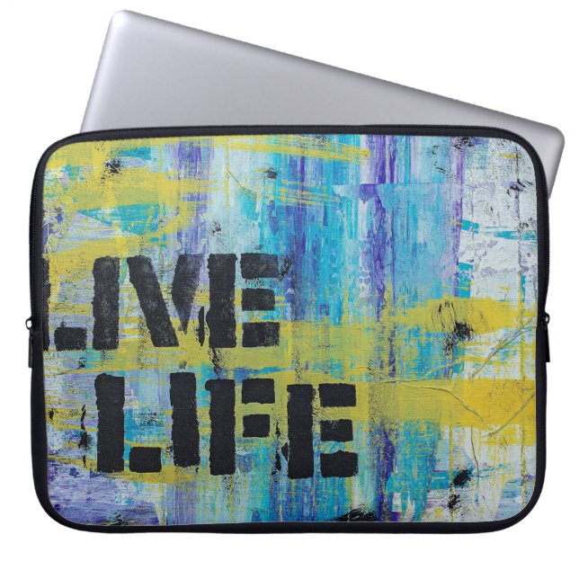 Background abstract graffiti laptop sleeve (Front)