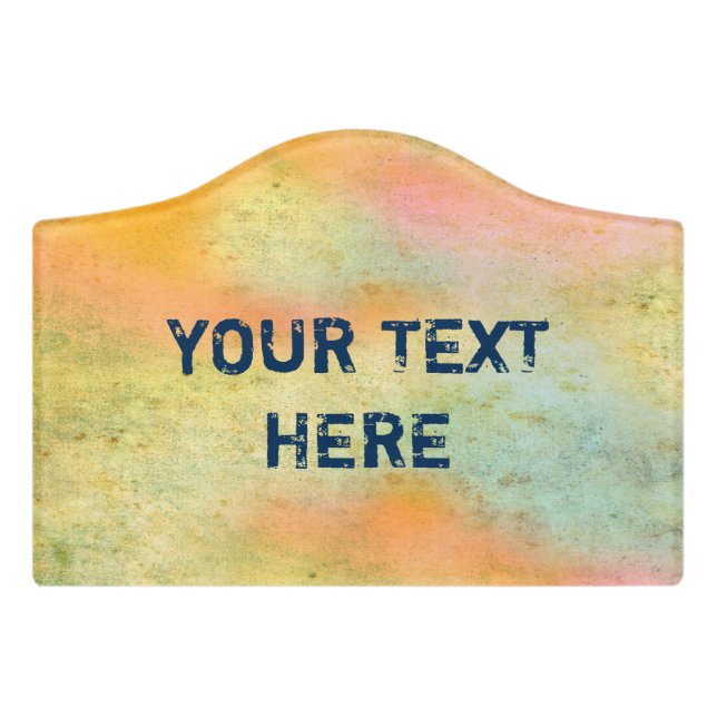 Background - antique colored 3 grunge + your ideas door sign (Small Crest Front)