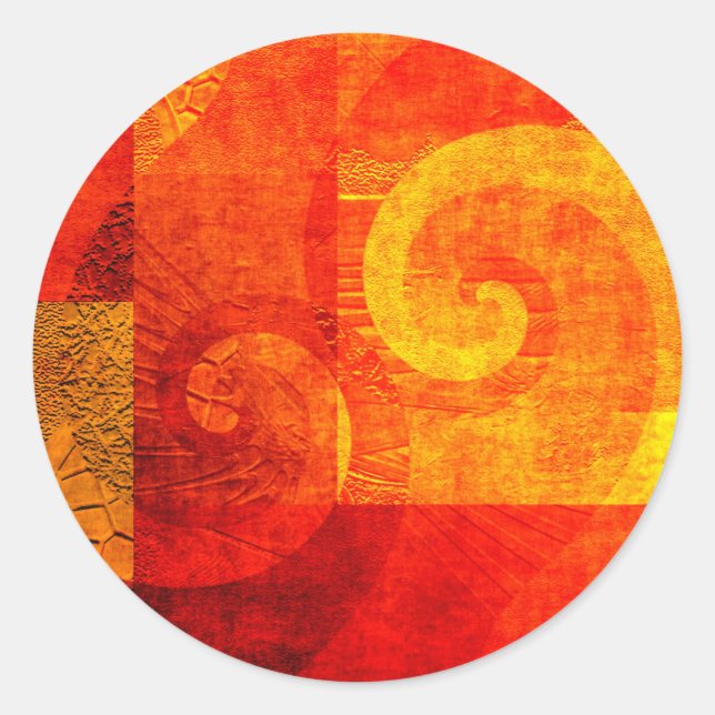 Background Antique Spirals Classic Round Sticker (Front)