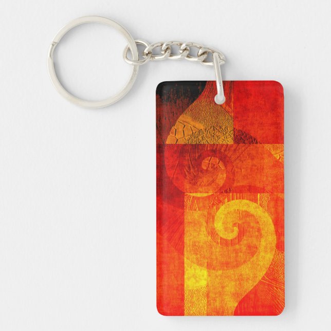Background Antique Spirals Keychain (Front)