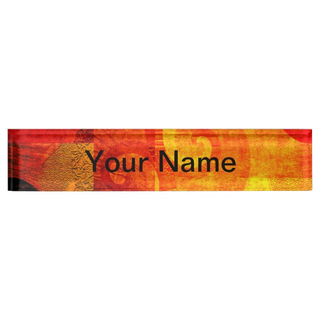 Background Antique Spirals Name Plate (Front)