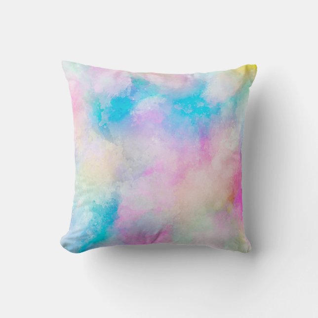 Background art abstract watercolor throw pillow (Front)
