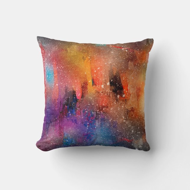 Background art abstract watercolor throw pillow (Front)