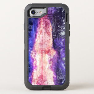 Background-blue-pink-art OtterBox Defender iPhone SE/8/7 Case
