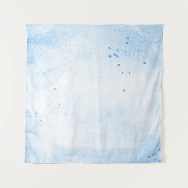 Background blue watercolor paper tapestry (Front)