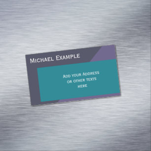 Background Color Blocking - petrol & dark lilac Business Card Magnet