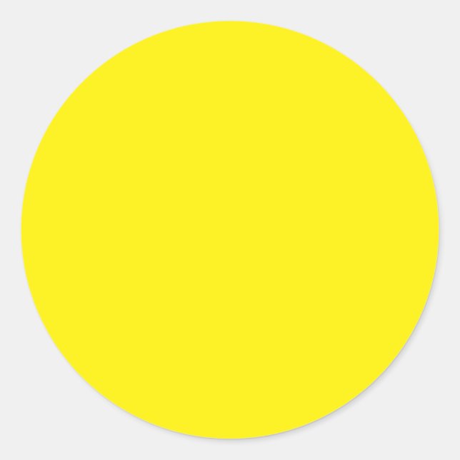 Background Color - Yellow Classic Round Sticker (Front)