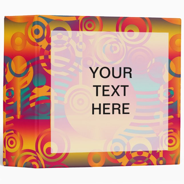 Background Composing - Modern Colorful Circle 3 Ring Binder (Front/Spine)