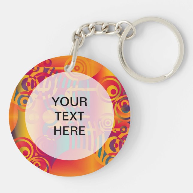 Background Composing - Modern Colorful Circle Keychain (Back)