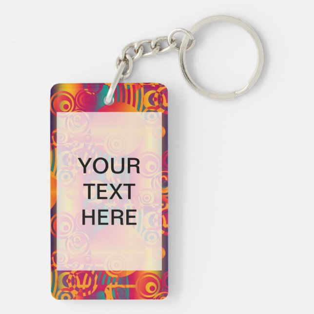 Background Composing - Modern Colorful Circle Keychain (Back)