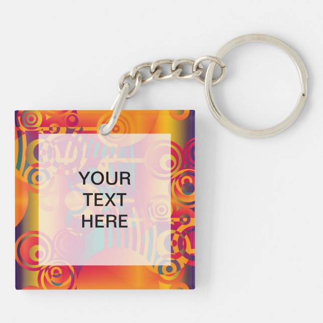Background Composing - Modern Colorful Circle Keychain (Back)