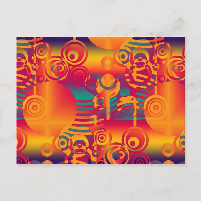 Background Composing - Modern Colorful Circle Postcard (Front)