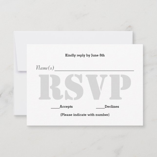 Background Gray Stencil - RSVP Response Card (Front)