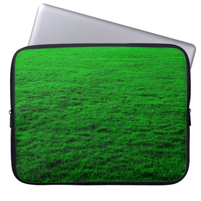 Background green grass lawn laptop sleeve (Front)