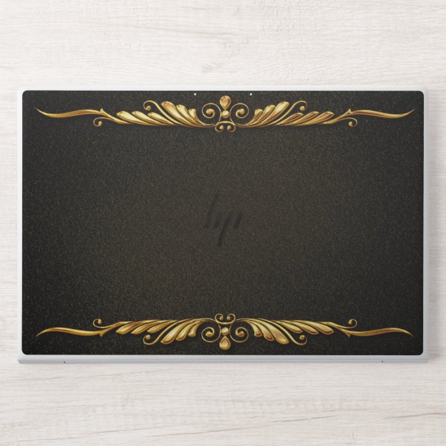 Background Image Gold Frame  HP Laptop Skin (Front)