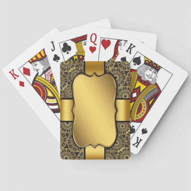 Background Image Gold Frame Poker Cards (Back)