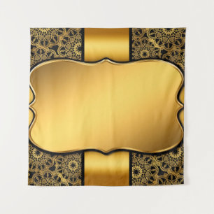Background image gold frame tapestry