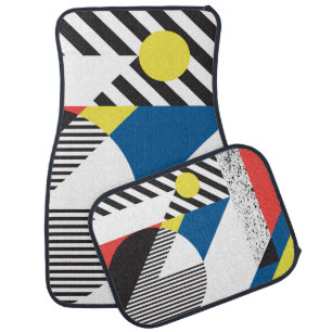 Background in retro modern style car floor mat