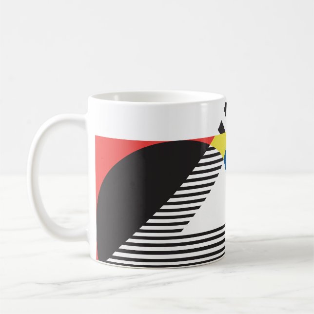 Background in retro modern style coffee mug (Left)