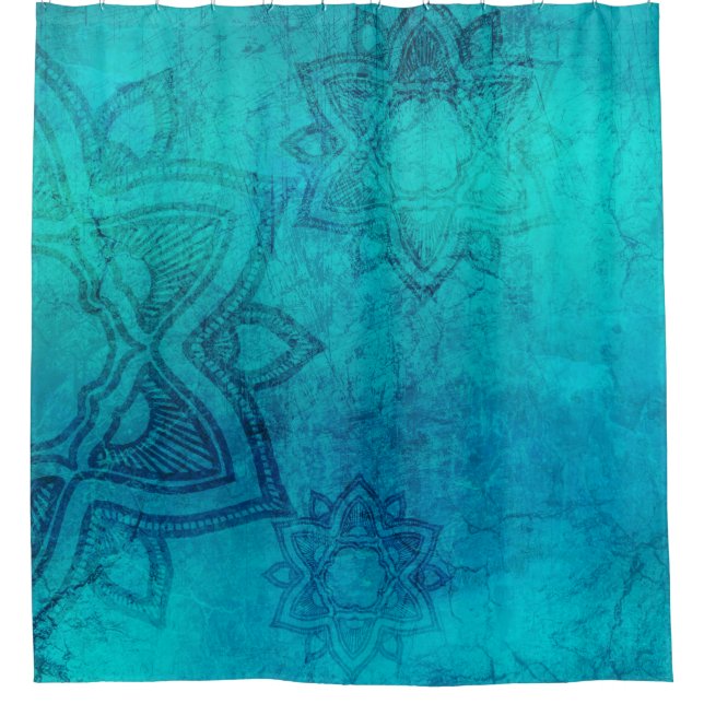 Background mandala grunge texture shower curtain (Front)