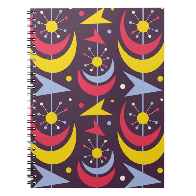 Background mid-century modern vintage art. Abstrac Notebook (Front)