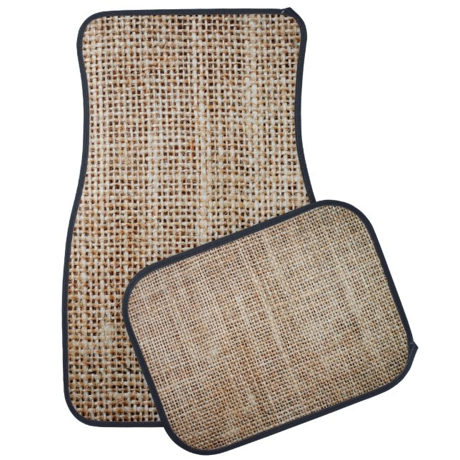 Background of burlap hessian  car floor mat (Set)