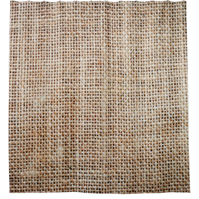 Background of burlap hessian  shower curtain (Front)