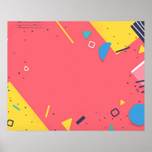 Background of colorful shapes and design elements poster