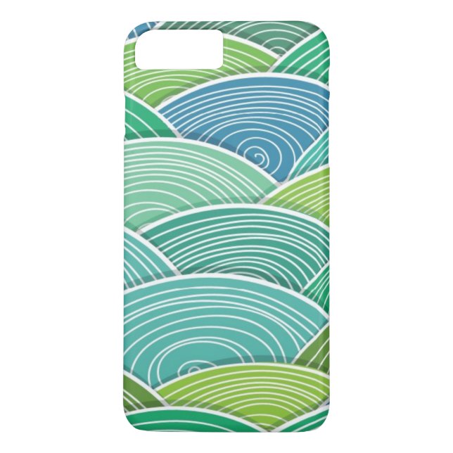 Background of curled abstract green waves Case-Mate iPhone case (Back)