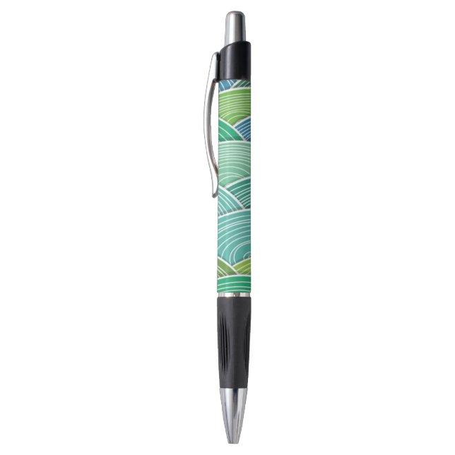 Background of curled abstract green waves pen (Top (Vertical))