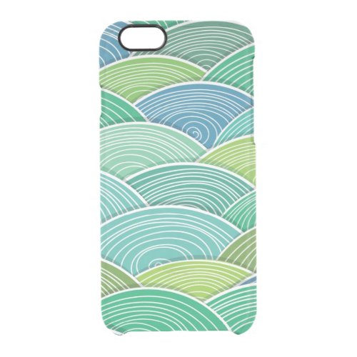 Background of curled abstract green waves clear iPhone 66S case