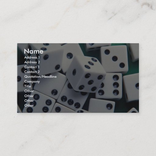 Customizable Background of dice business card
