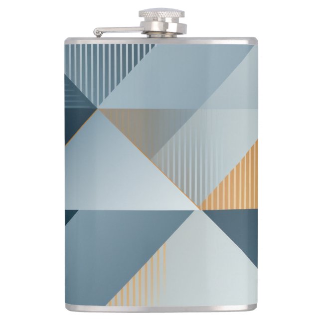 Background of geometric shapes in grays flask (Front)