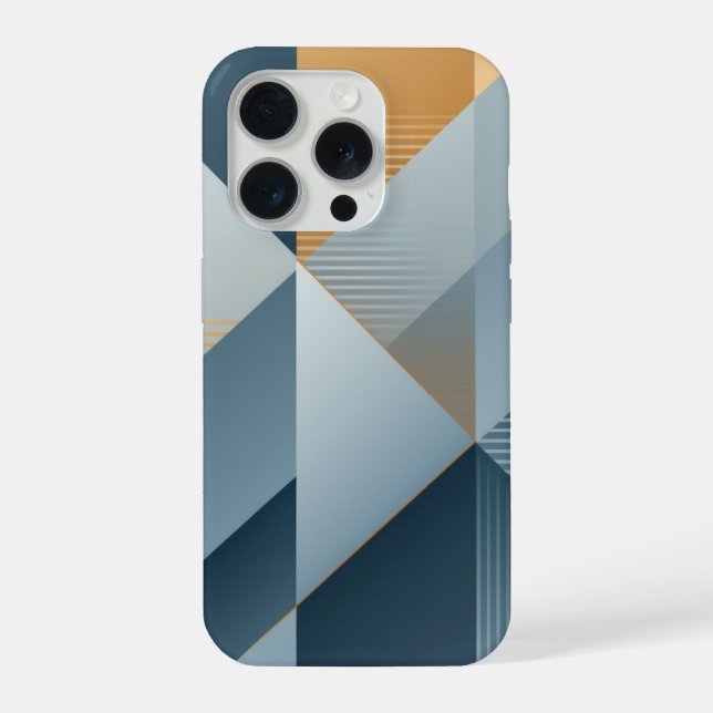 Background of geometric shapes in grays iphone case (Back)