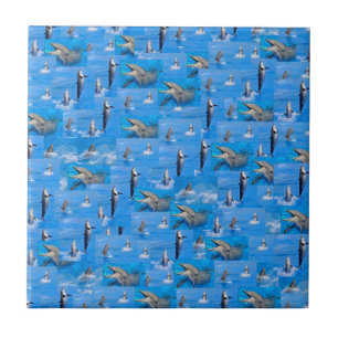 Background of multiple dolphins tile