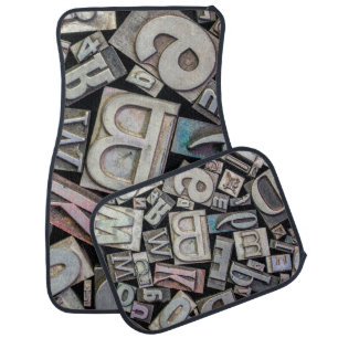 background of random vintage grunge letterpress me car floor mat
