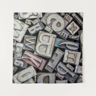 background of random vintage grunge letterpress me tapestry