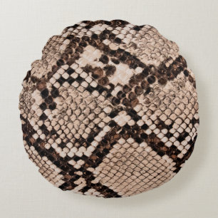 background of snake skin texture round pillow