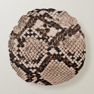 background of snake skin texture round pillow