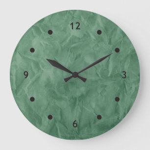 Background PAPER TEXTURE - dirty green Large Clock