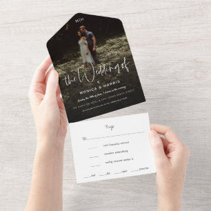 Background Photo Minimal Wedding All In One Invitation