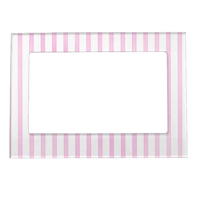 Background Pink Watercolor Stripes Magnetic Frame (Front)