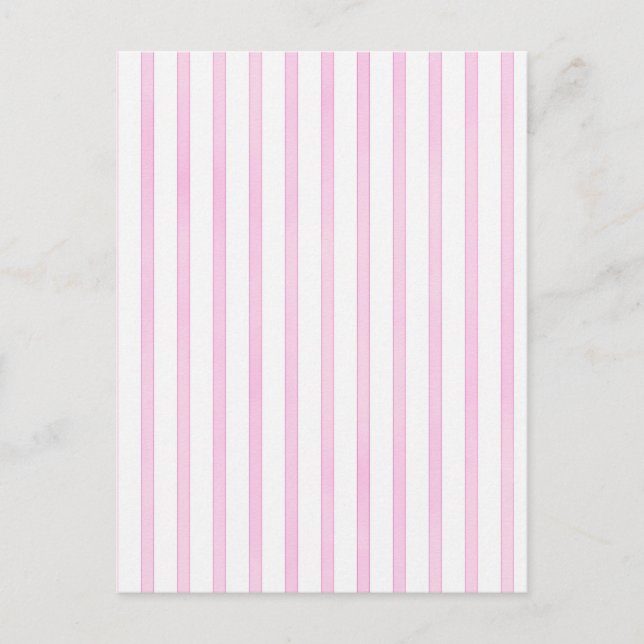 Background Pink Watercolor Stripes Postcard (Front)