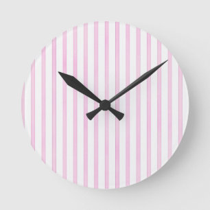 Background Pink Watercolor Stripes Round Clock