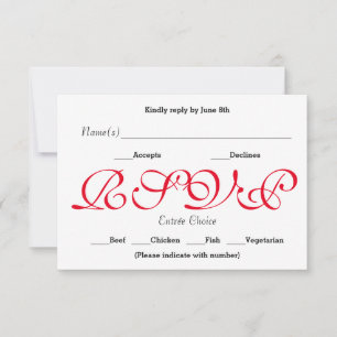 Background Red - RSVP Reception Response Card