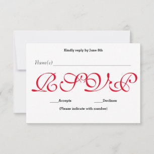 Background Red - RSVP Reception Response Card
