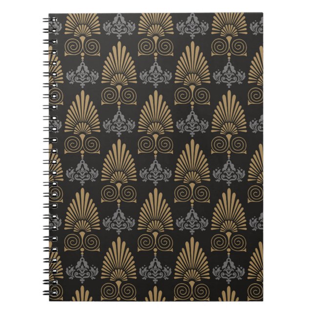 Background seamless pattern in art deco style, wal notebook (Front)
