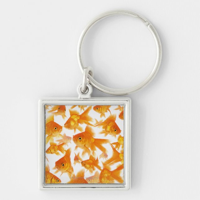 Background Showing a Large Group of Goldfish Keychain (Front)