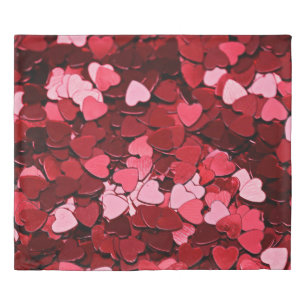 Background texture hearts red duvet cover
